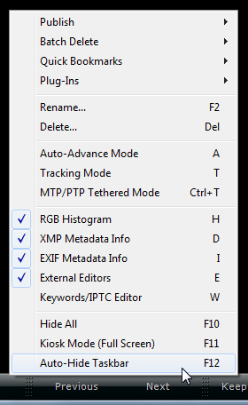 Taskbar Context Menu